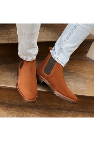 Bottines Chelsea en nubuck Hector - Camel - Guillemets