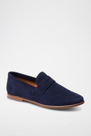 Mocassins en nubuck Lucas - Bleu marine - Guillemets