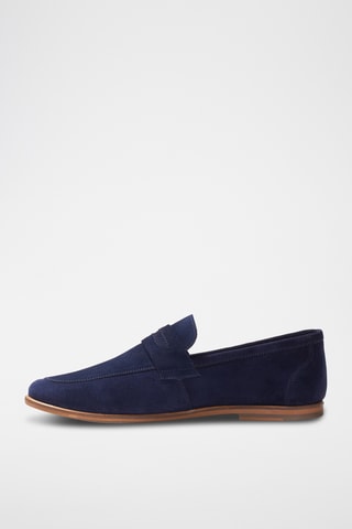 Mocassins en nubuck Lucas - Bleu marine - Guillemets