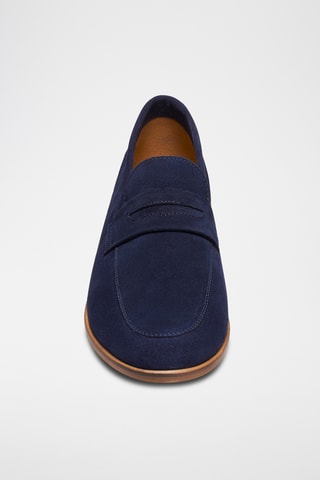 Mocassins en nubuck Lucas - Bleu marine - Guillemets