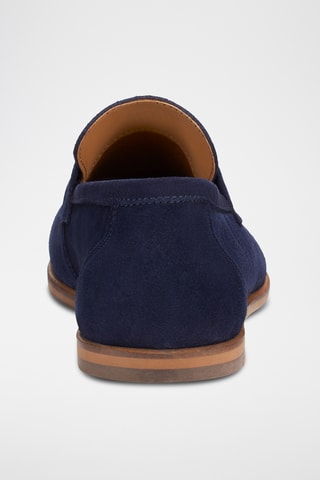 Mocassins en nubuck Lucas - Bleu marine - Guillemets