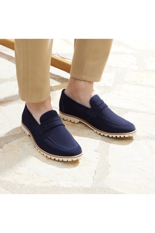 Mocassins en nubuckHorace - Bleu marine - Guillemets