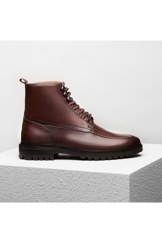 Boots en cuir Achille - Marron - Guillemets