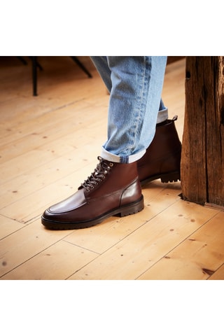 Boots en cuir Achille - Marron - Guillemets