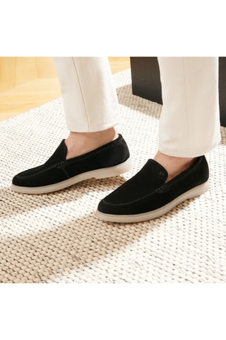 Mocassins en nubuck Hélios - Noir - Guillemets