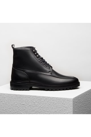 Boots en cuir Achille - Noir - Guillemets