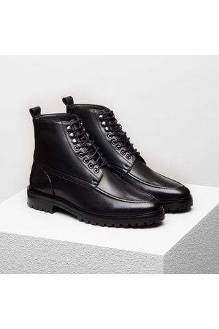 Boots en cuir Achille - Noir - Guillemets