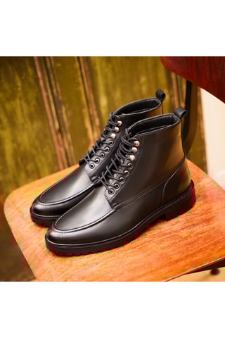 Boots en cuir Achille - Noir - Guillemets