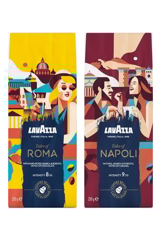6 x Café en grains Tales of Napoli et 6 x 	Café en grains Tales of Roma - 12 x 250 g