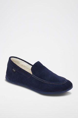 Slippers fourrés en nubuck New Cheminee Mr - Bleu marine