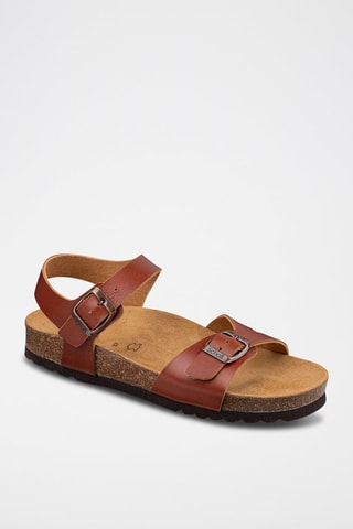 Sandales en cuir Lorraine Marron foncé