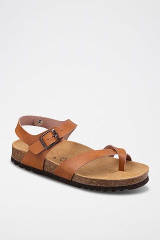 Sandales Fleur - Cognac