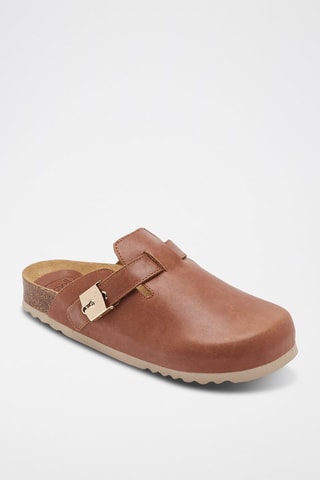 Sabots en cuir Lena - 
Marron