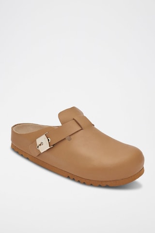 Sabots en cuir Grace - Cognac