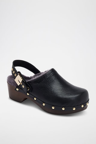 Sabots en cuir Pescura Robin - Noir