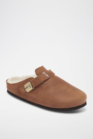 Sabots en cuir Grace - Cognac