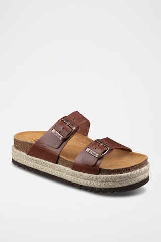 Mules en cuir Ines Marron