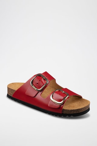 Mules en cuir Noelle Rouge