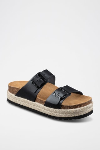 Mules en cuir Ines - Noir