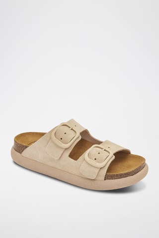 Mules en nubuck Noelle Chunky - Beige
