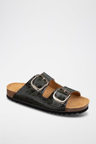 Mules en cuir Noelle - Vert foncé