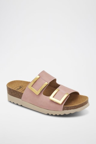 Mules en cuir Monterey 2 Straps - Rose