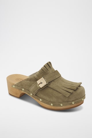 Sabots à talons en nubuck Marilyn - Beige