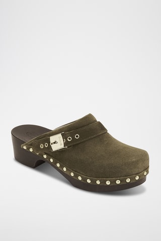 Sabots en nubuck Pescura Marion - Vert olive