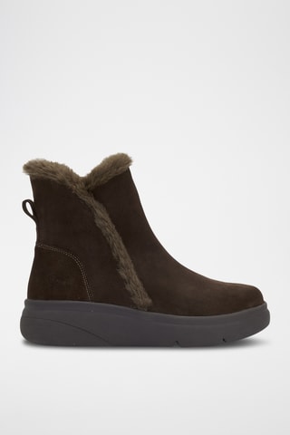 Bottines fourrées en nubuck Zermatt Zip - Marron foncé