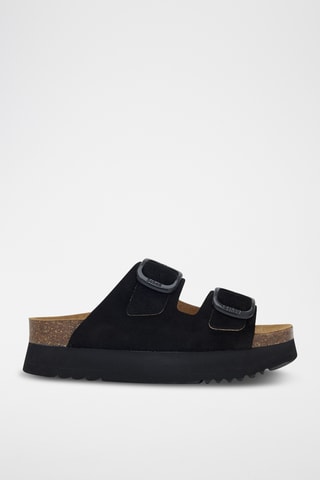 Mules en nubuck Lucie - Noir