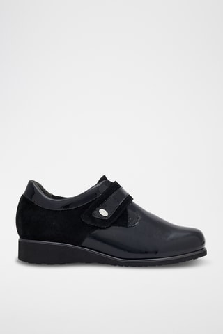 Pantoufles en nubuck Fiona Strap - Noir