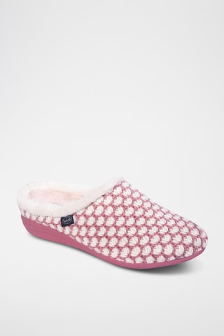 Pantoufles fourrées Creamy - Rose et blanc