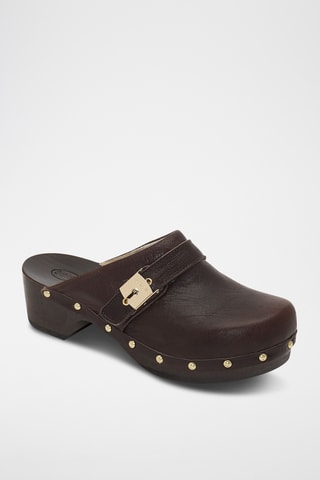 Sabots en cuir Clog - Marron foncé