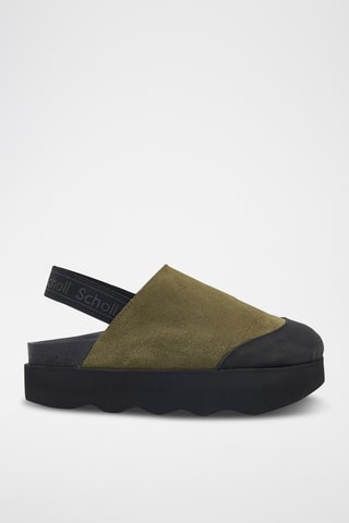 Sabots plateformes en nubuck Abby - Kaki