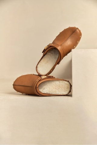 Sabots en cuir Pescura Phoebe - Marron