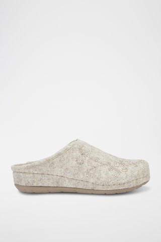Sabots en laine Inverness Strass - Beige