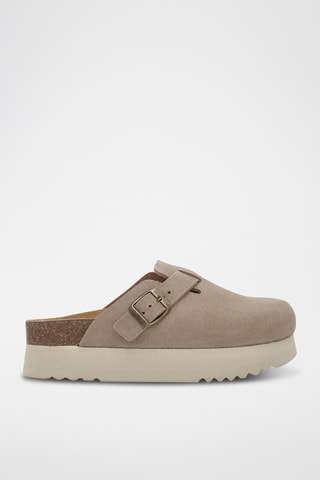 Sabots en nubuck Justine - Beige