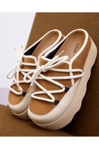 Sabots plateformes en cuir Lindsay - Marron