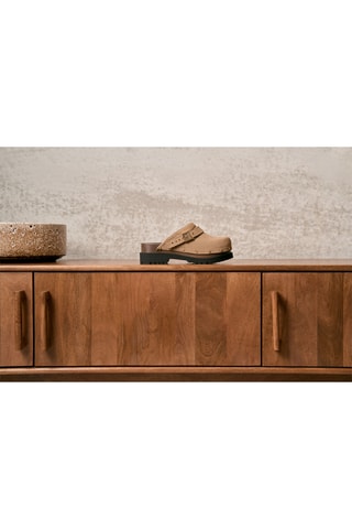 Sabots à talons en nubuck Cindy - Taupe