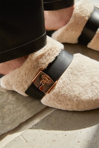 Sabots Alberta - Ecru et noir