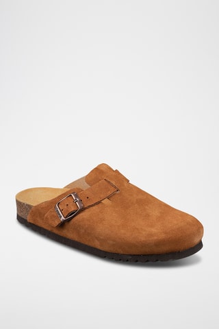 Sabots en nubuck FAE - Marron clair