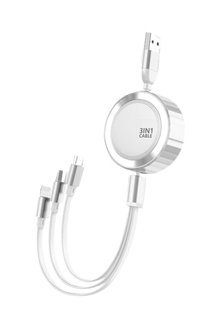 Intrekbare Kabel 3 A Eko - 3-in-1 - 1,2 m