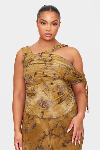 Top drapé - Vert olive