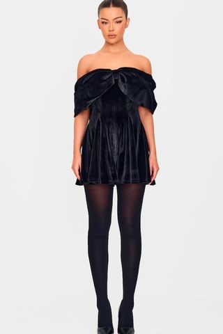 Combishort en velours - Noir