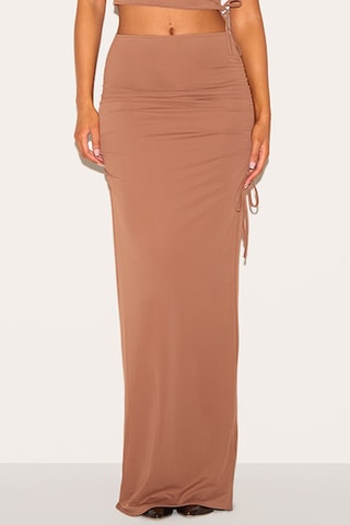 Jupe longue taille haute - Marron clair