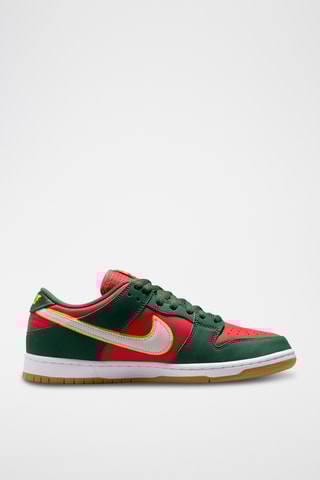 SB Dunk Low Pro Premium en cuir - Vert foncé et rouge - Nike