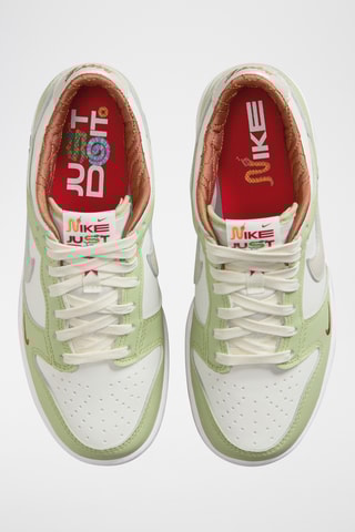 Nike Dunk Low en cuir - Ecru et vert olive - Nike