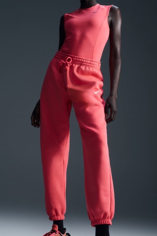 Pantalon regular polaire taille haute Phoenix - Rose - Nike