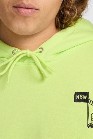 Sweat polaire à capuche - Vert citron