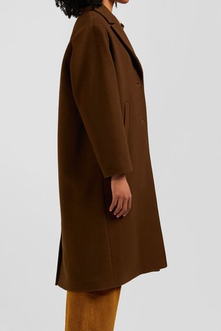 Manteau en laine Whanaia - Marron